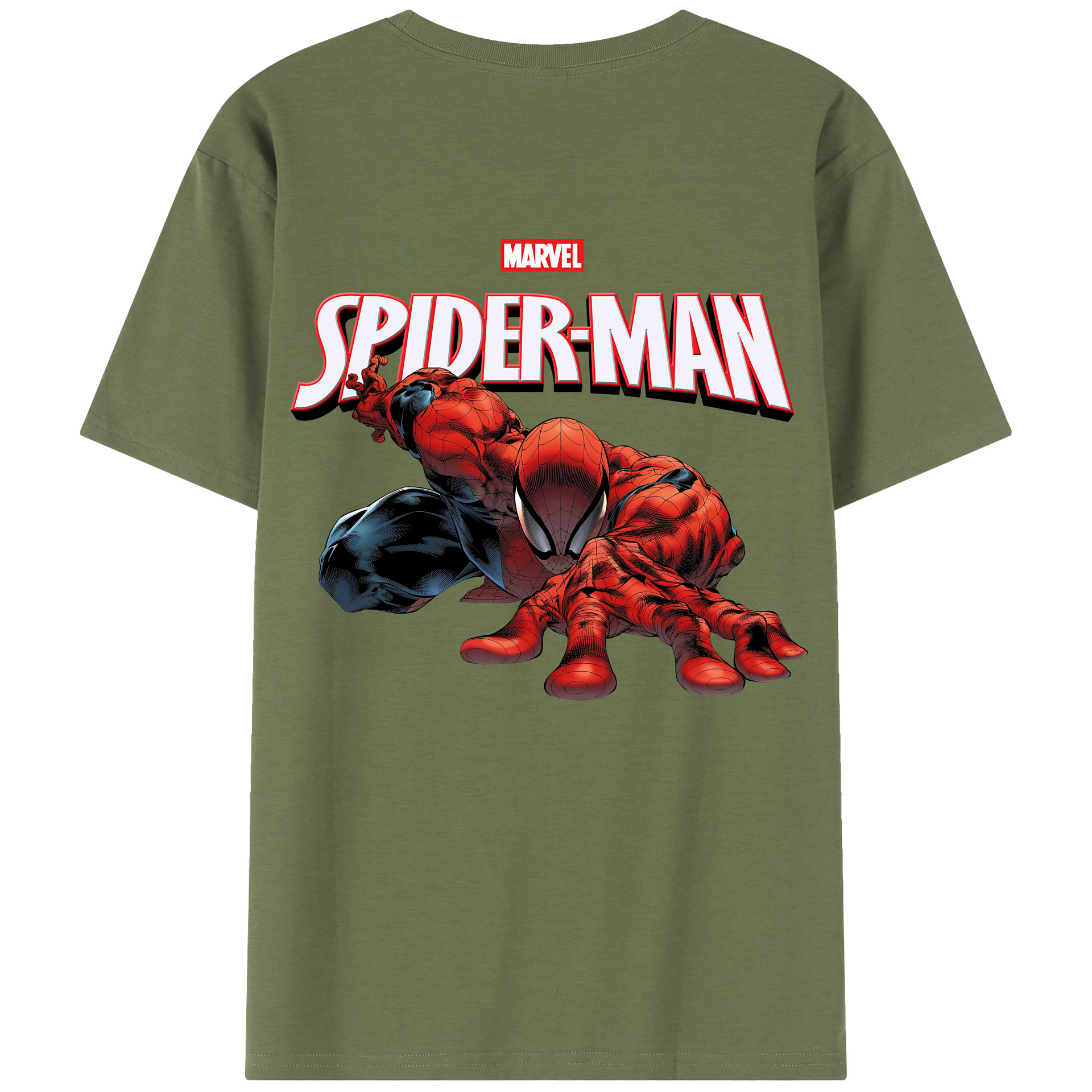（画像用） Spider Man スパイダーマン 綿100％半袖Tシャツ（背面プリント）